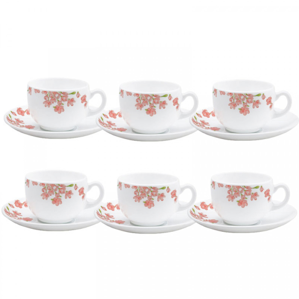 La Opala Cup & Saucer 6pcs Set Aster Pink 220ml LP022