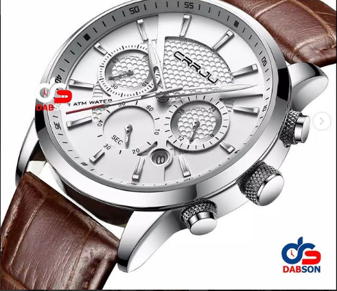 CRRJU Classic Mens Watch with Orginal leather Strap