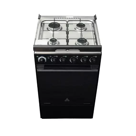 Delta 50x55cm 4 Gas Burner & Oven Grill – black