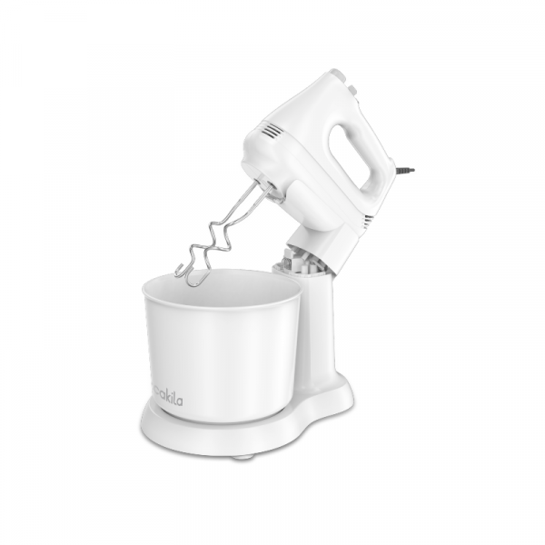 Decakila Hand Mixer with Bowl 200W 2.5L 6 Speeds + Turbo 2 Attachments KEMX002W