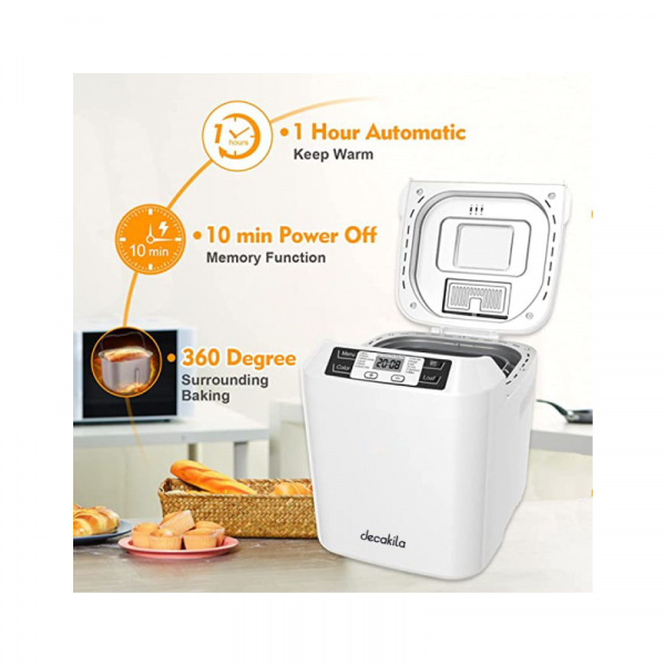 Decakila Bread Maker 550W LCD 12 Digital Program KEBR001W - Image 3