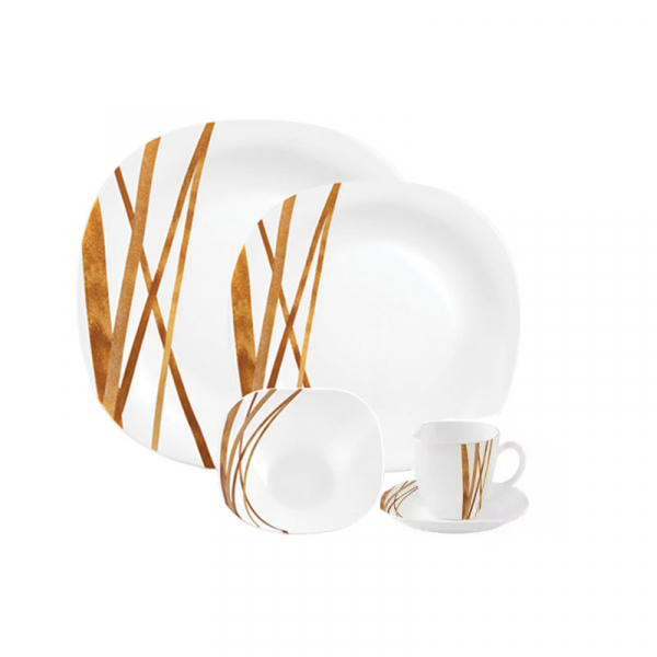 La Opala Dinner Set Quadra Golden Shades 20 Pieces LG020