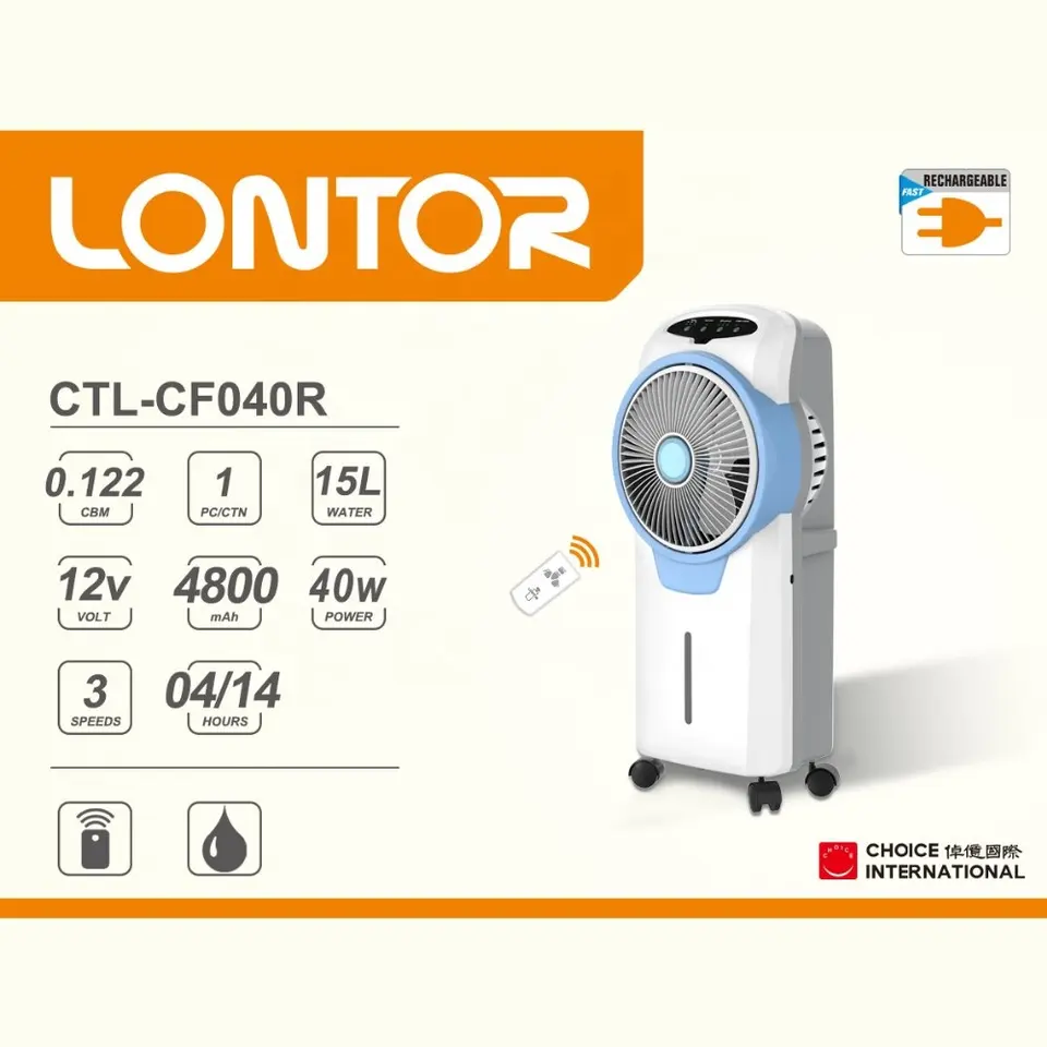 Lontor Rechargeable Water Mist Cooling Fan CF040R - Image 2
