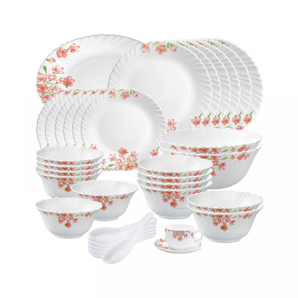 La Opala Dinner Set Aster Pink Classique 44 Pieces LP044