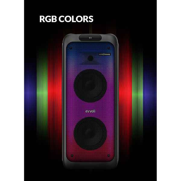 Evvoli party speaker Bluetooth Two Wireless MIC, Splashproof Design 200W PT200B - Image 3