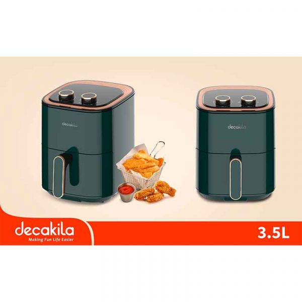 Decakila Air Fryer 3.5L Stainless Steel 1400W Single Coat Non Stick Pot KEEC036V - Image 2