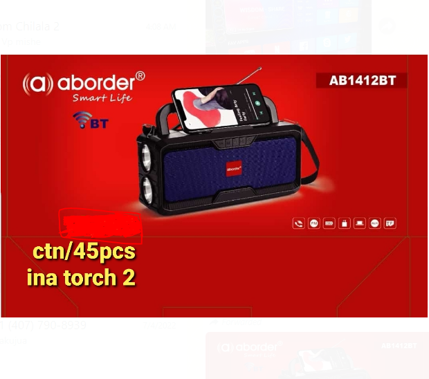 Aborder Bluethooth Speaker - AB1412BT