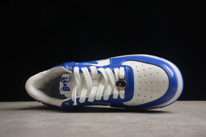 A Bathing Ape Bape Sta Patent Leather White Blue - Image 2
