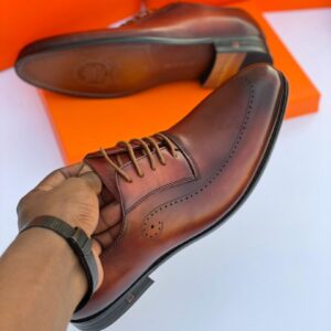 High Class Corporate Leather Men Shoe Brown Colour Tape 8