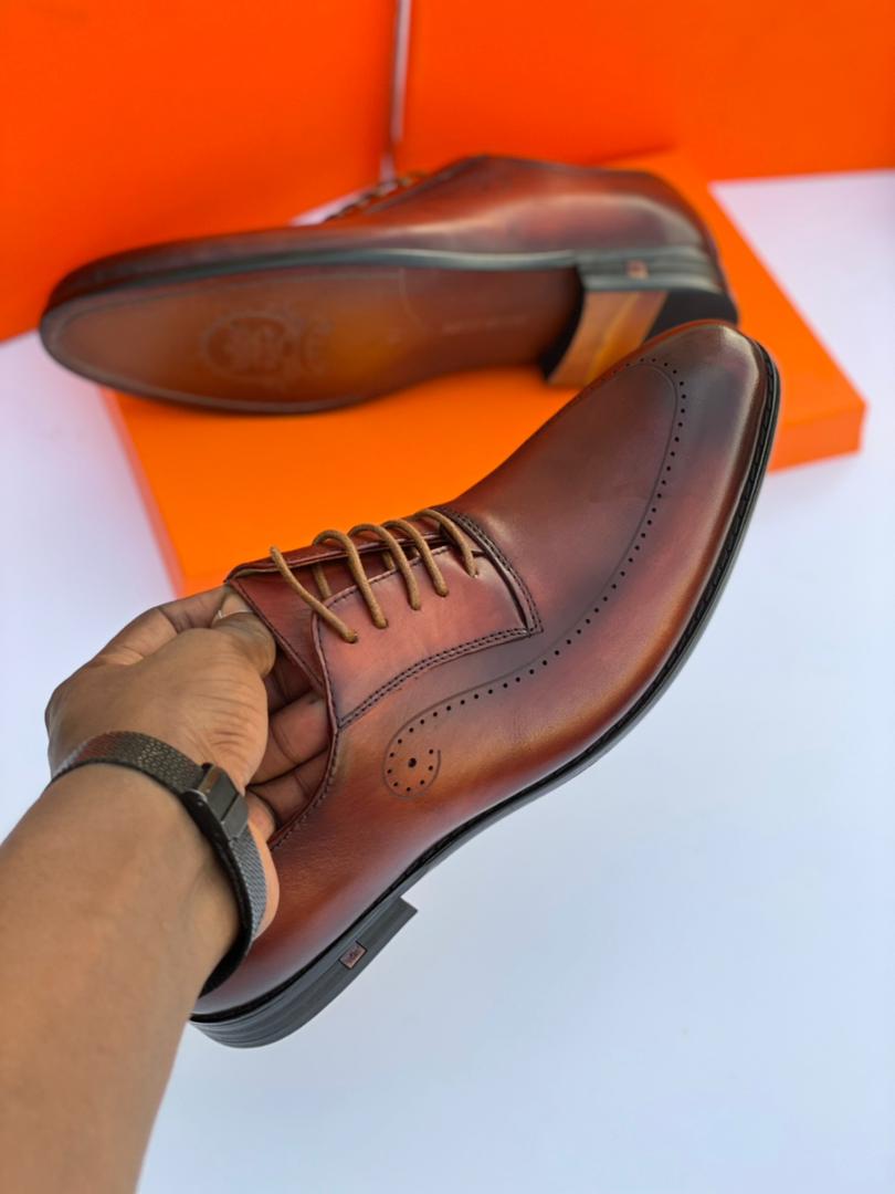 High Class Corporate Leather Men Shoe Brown Colour Tape 8