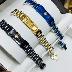 Classic Rolex Bracelet Gold,Black & Silver Colour