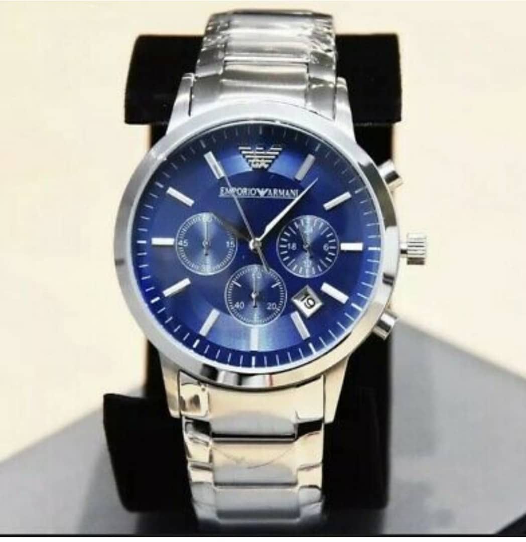 Emporio Armani Classic Mans Watch Silver Colour Tape B