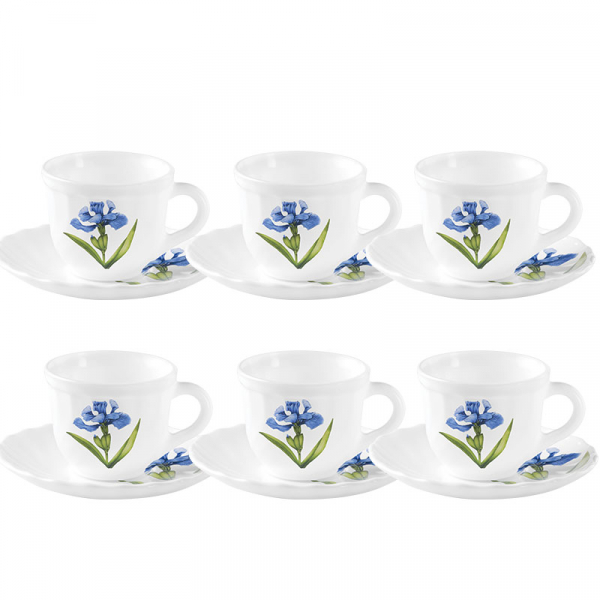 La Opala Cup & Saucer 6pcs Set Royal Iris 220ml LR022