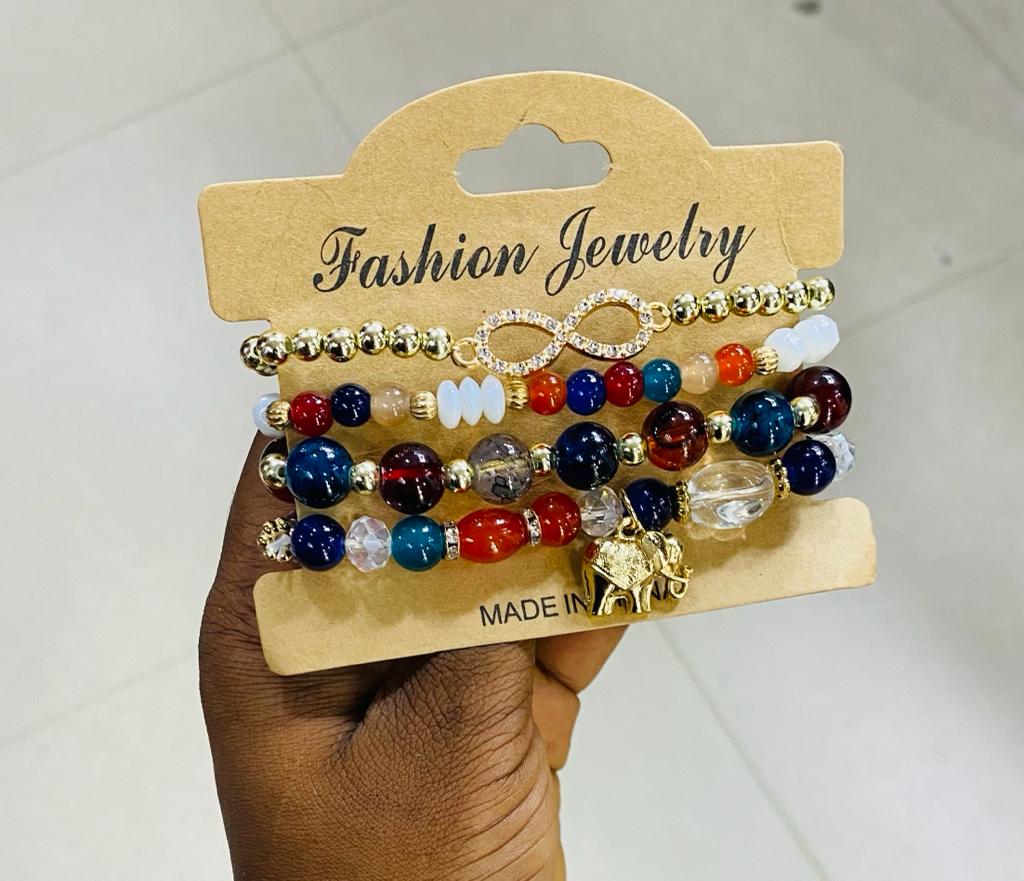 Bracelet 4pics Full Set Black, Crazy Colour Tape 17