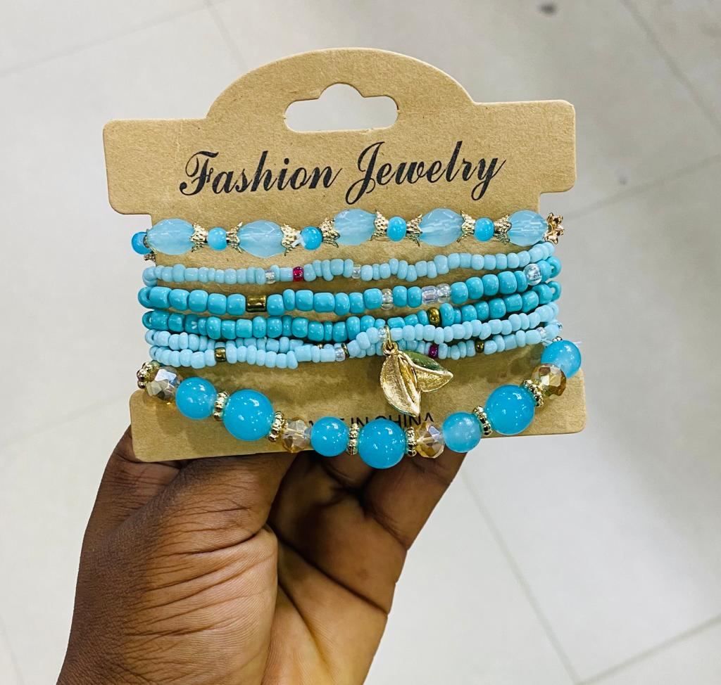 Bracelet 4pics Full Set Sky Blue Colour Tape 10