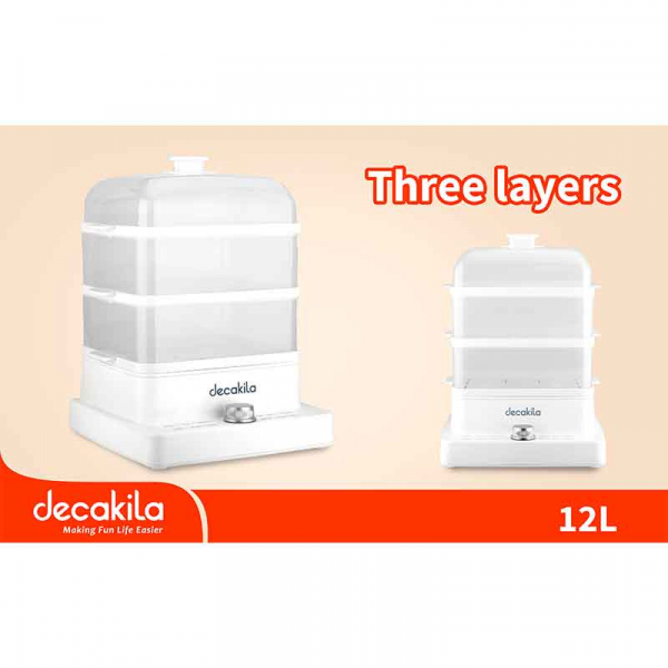 Decakila Food Steamer 12L 3 Layer KEER042W - Image 2