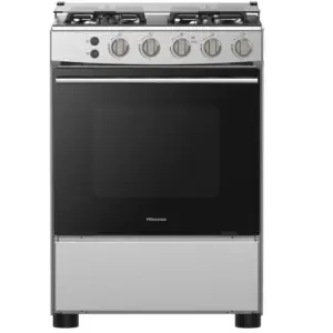 Hisense 60 cm Gas Cooker, 4 Gas Hob, Gas Oven, HFG60121X