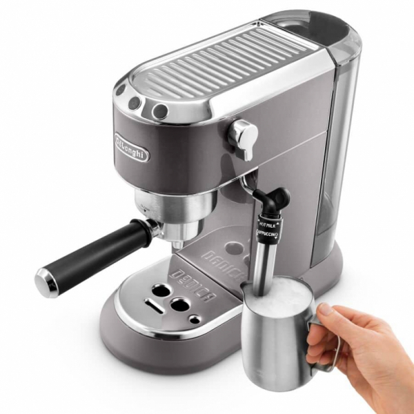 De'Longhi Dedica Coffee Machine 1300W Barista Pump Manual Espresso (Frothing Jug + Tamper) for Americano, Cappuccino, Latte, Macchiato EC785.GY - Image 3