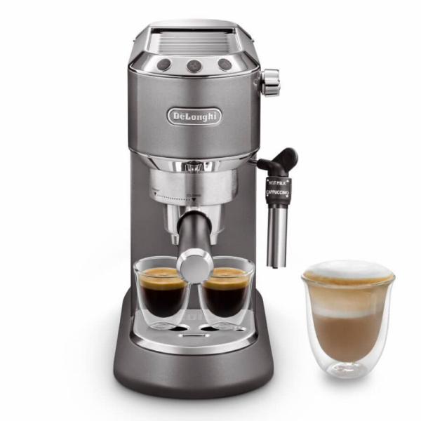 De'Longhi Dedica Coffee Machine 1300W Barista Pump Manual Espresso (Frothing Jug + Tamper) for Americano, Cappuccino, Latte, Macchiato EC785.GY - Image 2