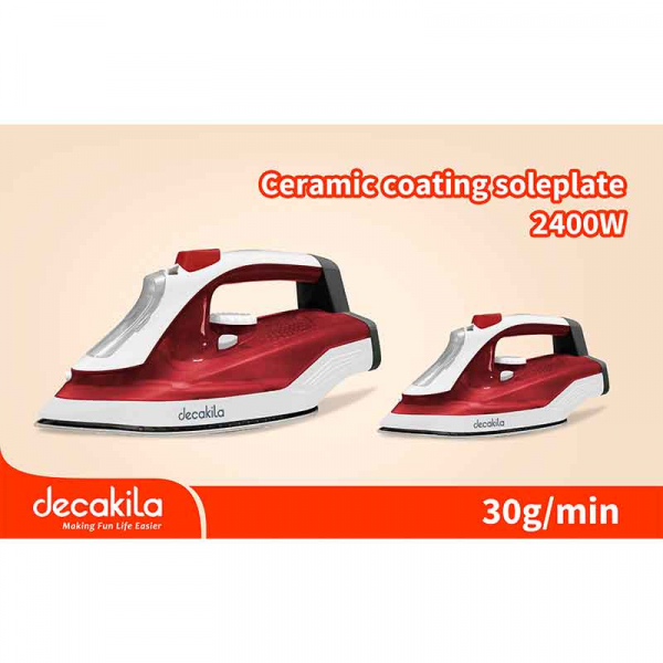 Decakila Steam Iron 2400W Tank 320ML Long Cord 1.5 Meter Fast Pre Heating KEEN022R - Image 2